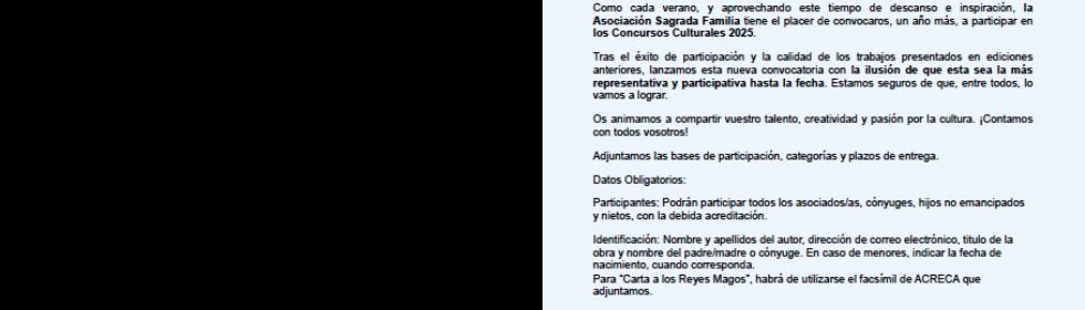 RECORDATORIO! CONCURSOS CULTURALES 2025